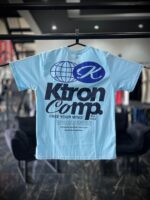 CAMISETA M K-TRON AZUL CIANO ESTAMPA AZUL LETREIRO PRETO