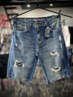BERMUDA 50 JEANS GANGSTER AZUL ESCURO RASGADA