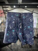 BERMUDA 44 ELASTANO K-TRON AZUL MARINHO ESTAMPA CAVEIRA/DINHEIRO